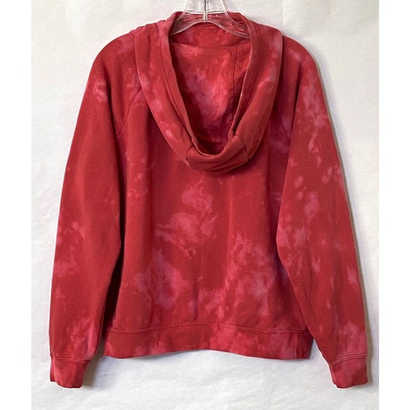Nike Hoodie Women Medium Pink Tie Dye Pullover Kangaroo Pocket Logo Mock Neck - Picture 2 of 11